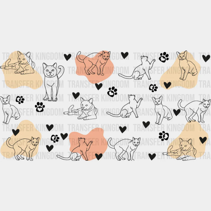 Cat Colorful Design - Pets Cup Wrap UV Sticker Permanent UV DTF Decal