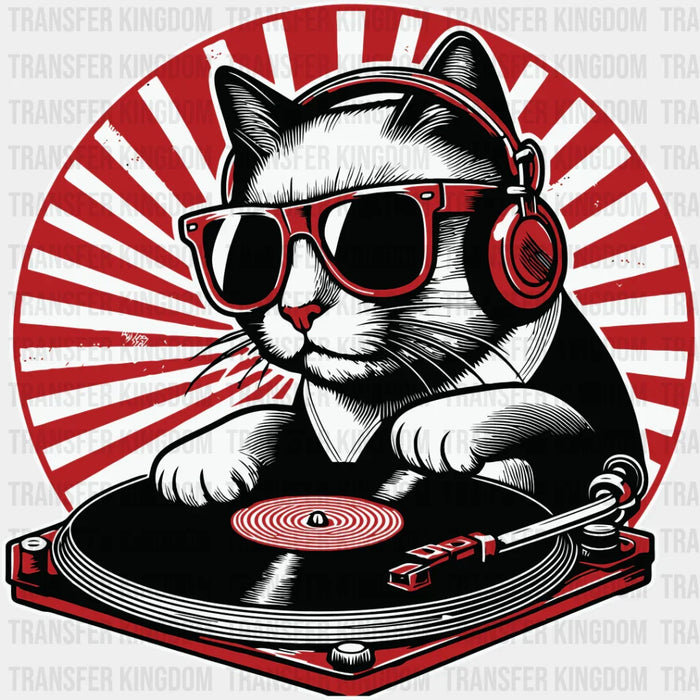 Cat DJ Turntable Design - Cats Iron On DTF Transfer
