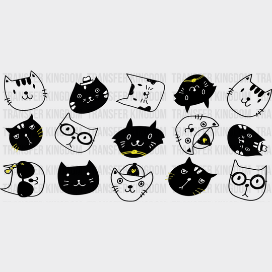 Cat Drawings - Cats Cup Wrap UV Sticker Permanent UV DTF Decal UVDTF