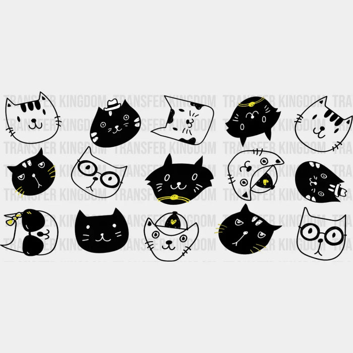 Cat Drawings - Cats Cup Wrap UV Sticker Permanent UV DTF Decal