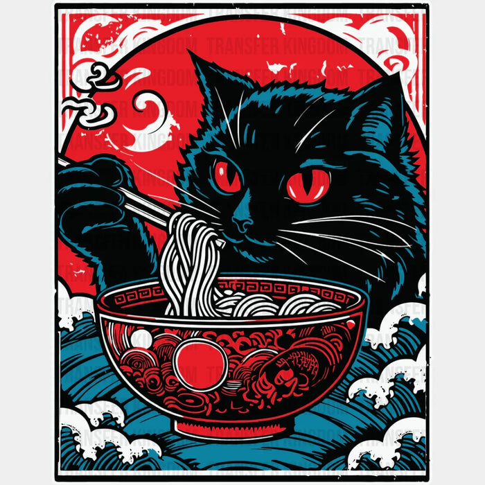 Cat Eating Ramen - Cats Iron On DTF Transfer