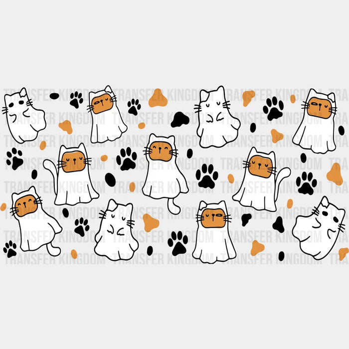 Cat Ghosts - Halloween Cup Wrap UV Sticker Permanent UV DTF Decal