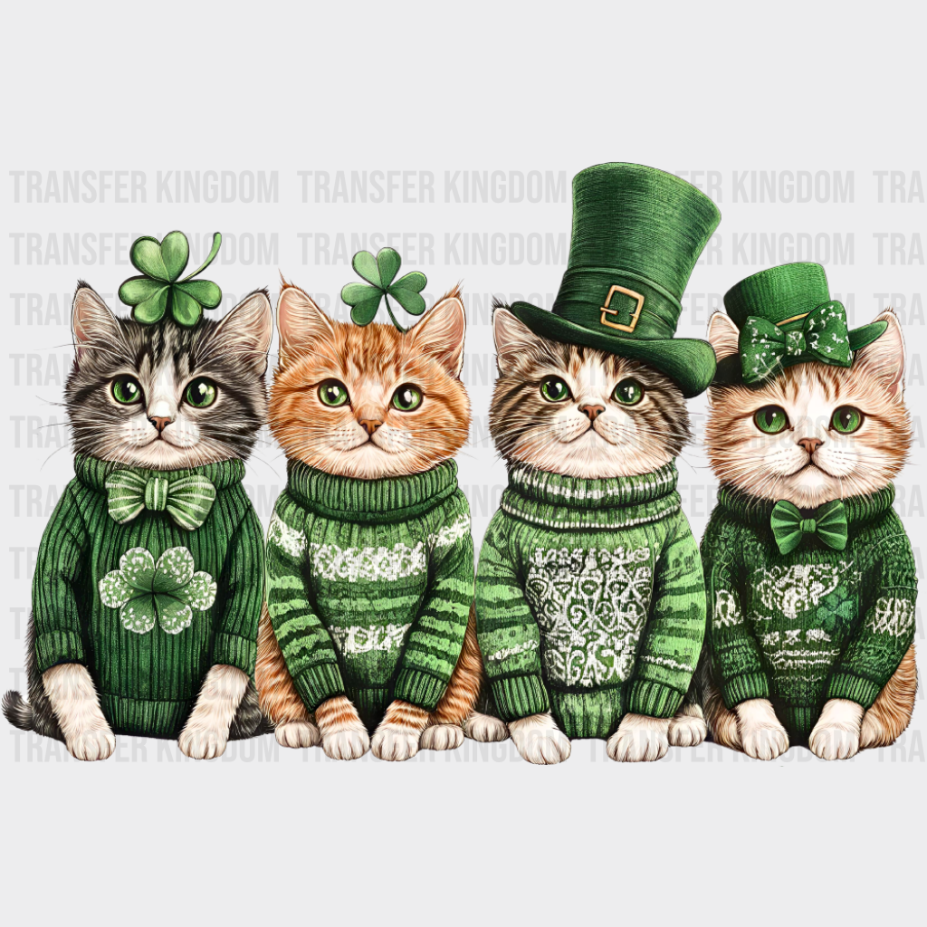 Cat Green Turtlenecks - St. Patrick’s Day DTF Transfer
