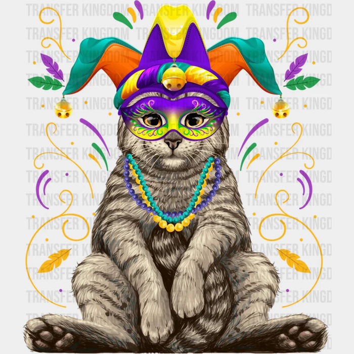 Cat Mardi Gras Design- Mardi Gras DTF heat transfer