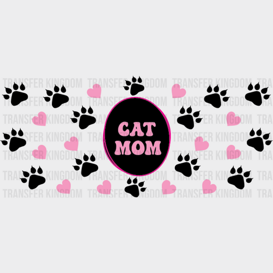 Cat Mom Circular Design - Pets Cup Wrap Uv Sticker Permanent Dtf Decal