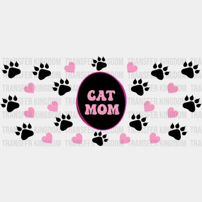 Cat Mom Circular Design - Pets Cup Wrap UV Sticker Permanent UV DTF Decal