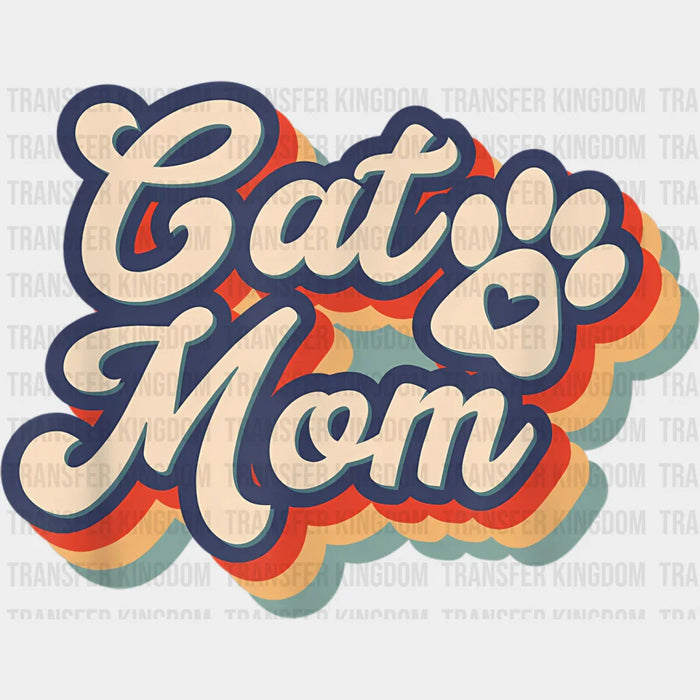 Cat Mom Paw Design - Cats Iron On DTF Transfer