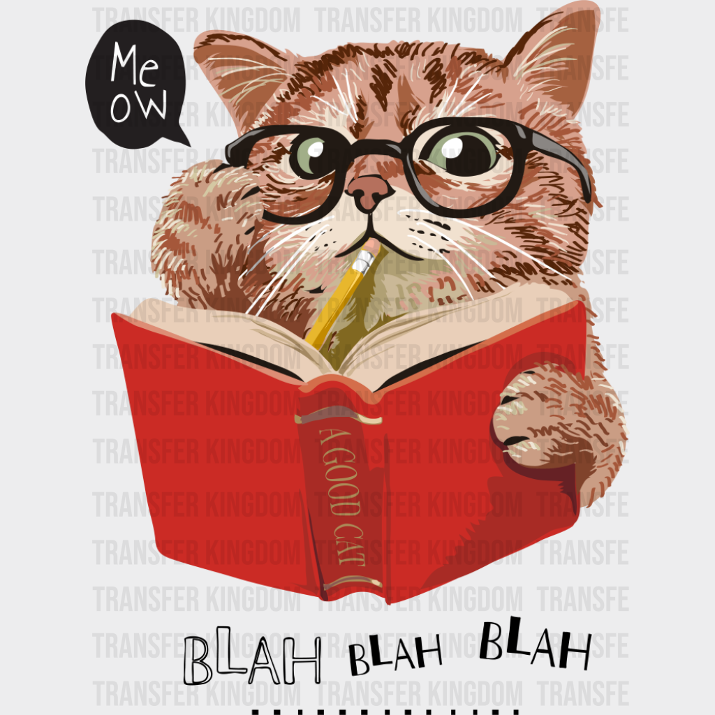 Cat Reading A Book - Cats DTF Transfer