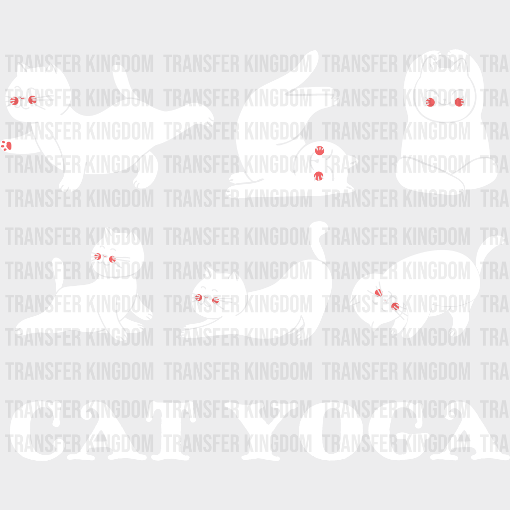 Cat Yoga - Dtf Heat Transfer Unisex S & M (10’’) / Light Color Design (See Imaging)