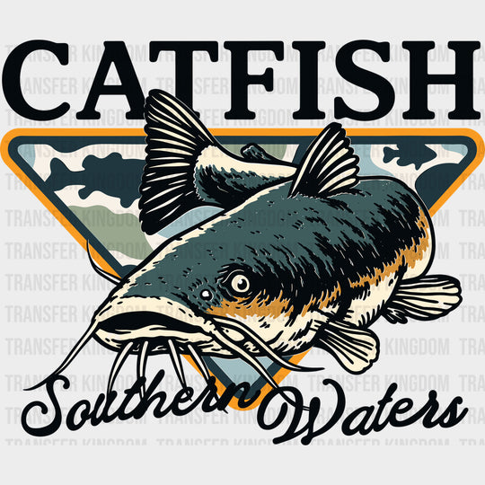 Catfish Southern Waters - Fishing DTF Transfers - Adult Unisex - S & M (10’’) / Dark Color Design (See Imaging)