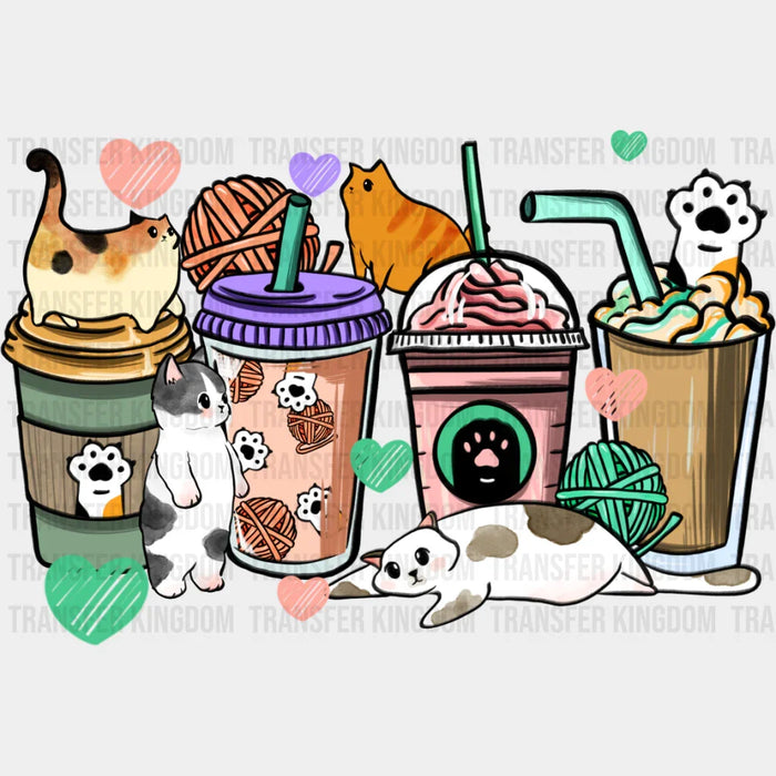 Cats And Drinks - Cat DTF Transfer