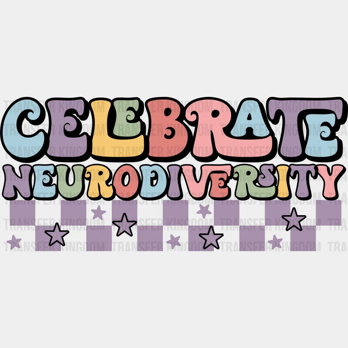 Celebrate Neurodiversity Checkered Design - Special ED DTF heat transfer