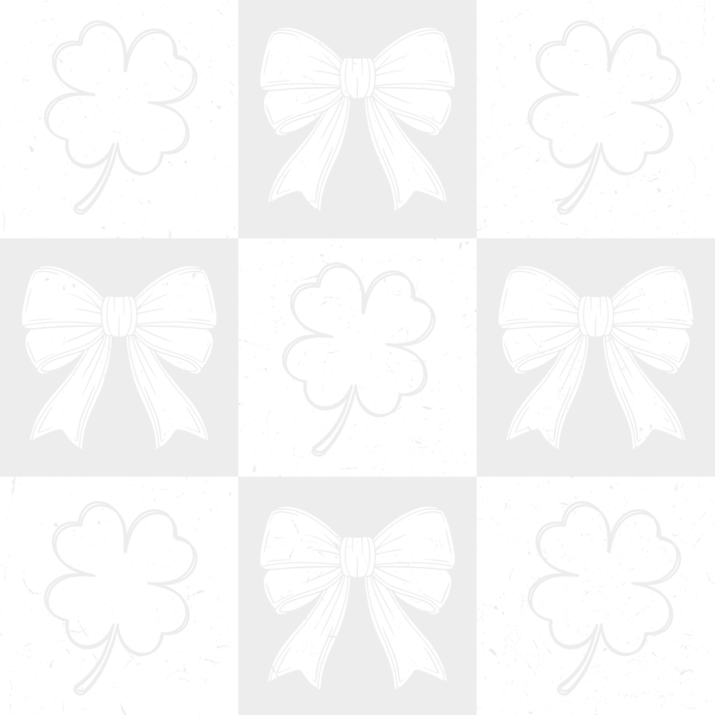 Checker Board Clovers And Ribbons - St. Patrick’s Day DTF Transfer Adult Unisex - S & M (10’’) / Light Color Design