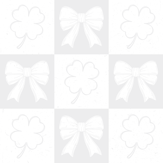Checker Board Clovers And Ribbons - St. Patrick’s Day DTF Transfer Adult Unisex - S & M (10’’) / Light Color Design
