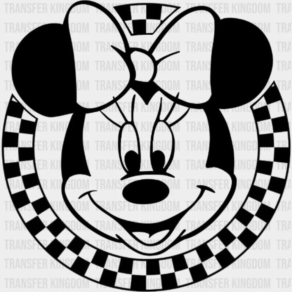 Checkered Mickey And Minnie Design - Dtf Heat Transfer