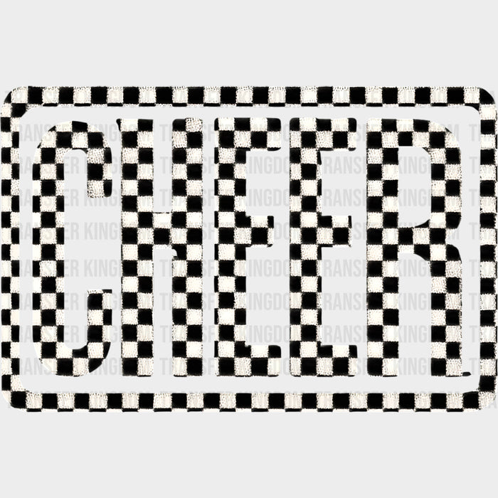 Cheer B&W Checkered - Cheerleading DTF Transfers