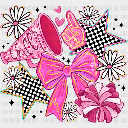 Cheer Checkered Stars - Cheerleading DTF Transfers
