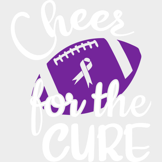 Cheer For The Cure - Hodgkin’s Lymphoma Cancer DTF Transfers - Adult Unisex - S & M (10’’) / Light Color Design (See