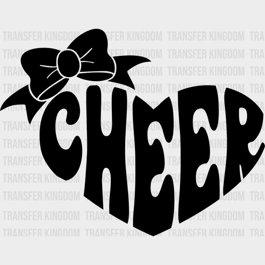 Cheer Heart Shape Design - Cheerleader Dtf Heat Transfer Unisex S & M (10’’) / Dark Color (See