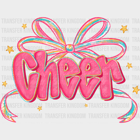 Cheer Pink & Cyan Ribbon - Cheerleading DTF Transfers