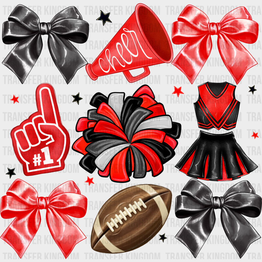 Cheerleader Items Black & Red - Cheerleading DTF Transfers