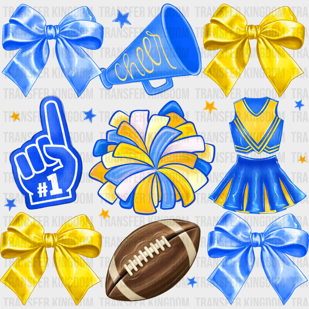 Cheerleader Items Blue & Yellow - Cheerleading DTF Transfers