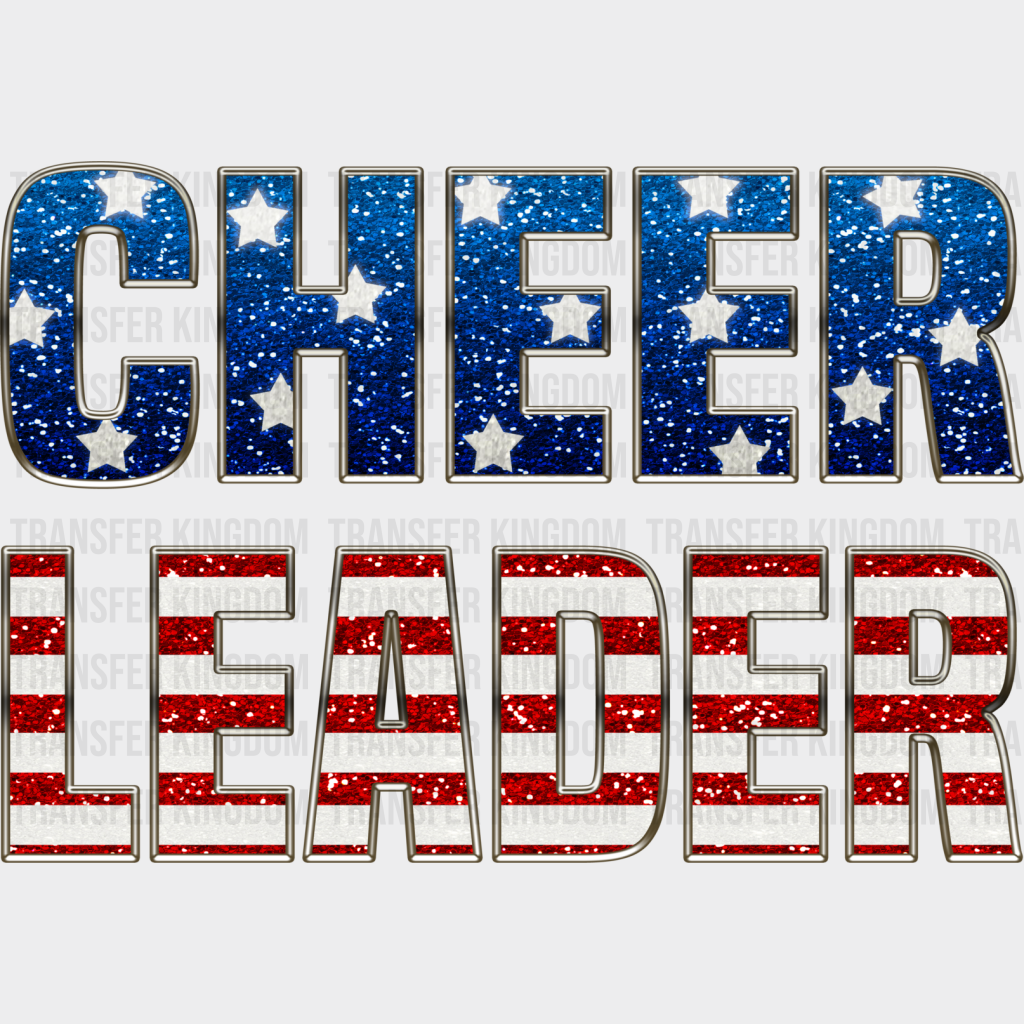 Cheerleader Us Flag Design - Dtf Heat Transfer