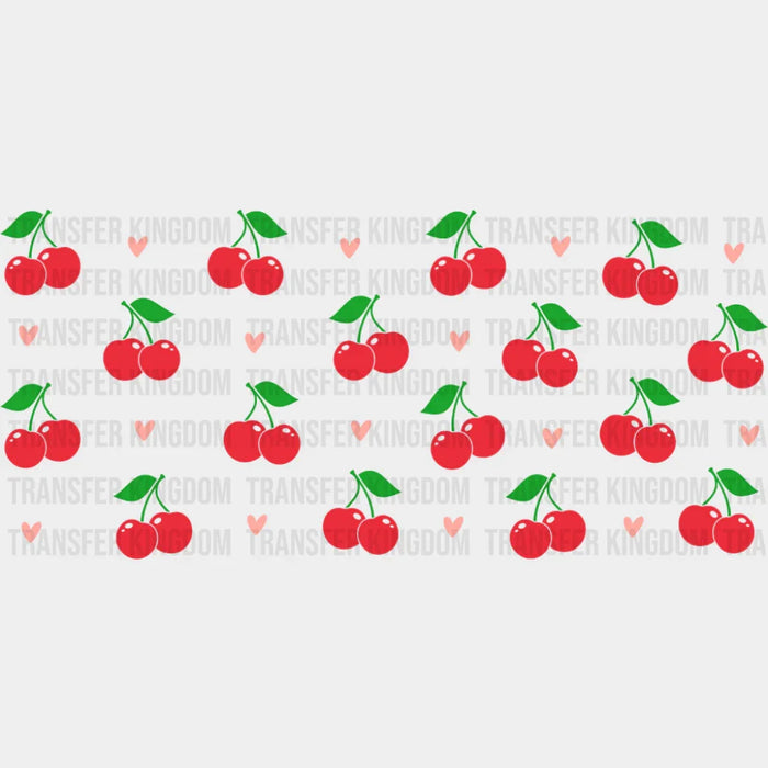 Cherries & Hearts - General Cup Wrap UV Sticker Permanent UV DTF Decal