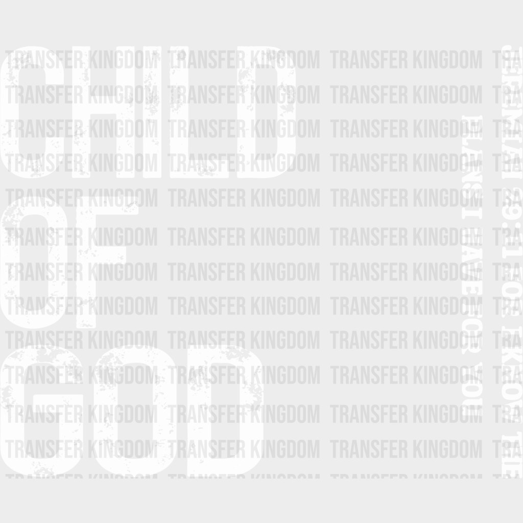 Child Of God Plans I Have For You - Christianity Dtf Transfer Unisex S & M (10’’) / Light Color