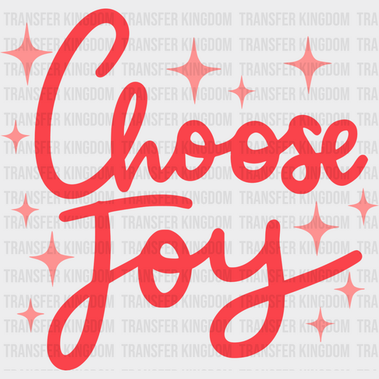 Choose Joy Red Cursive Design - Quotes Dtf Transfer