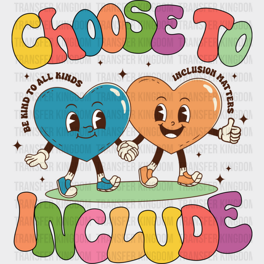 Choose To Include Hearts Design - Autism Awareness DTF Transfer Unisex - S & M (10’’) Dark Color Design (See Imaging)