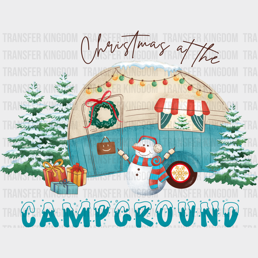 Christmas At The Campground - Winter Iron On Dtf Transfer