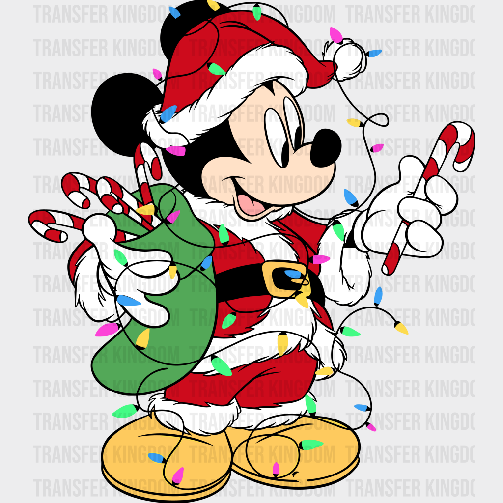 Christmas Disney Santa Costume Mickey And Minnie Design - Dtf Heat Transfer Unisex S & M ( 10 ) /