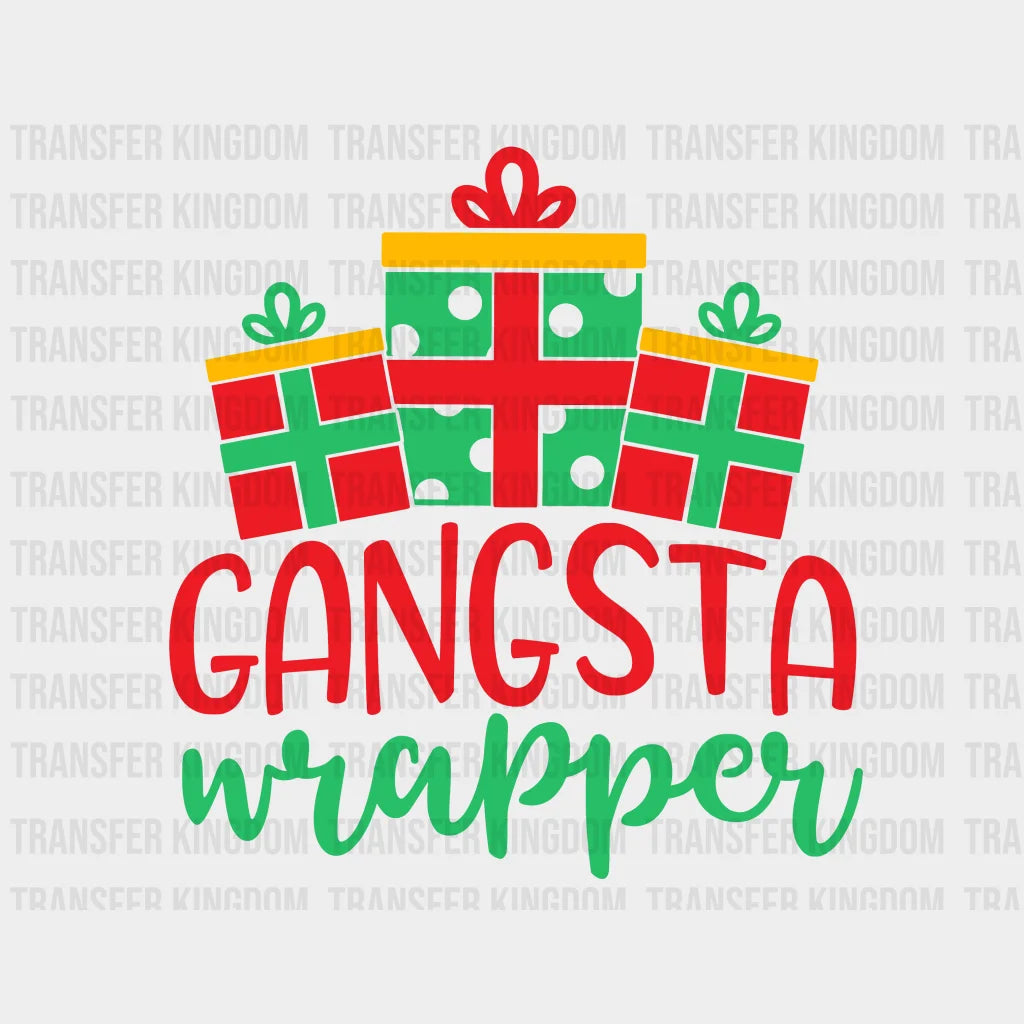 Christmas Gangsta Gift Wrapper Family Design - Dtf Heat Transfer