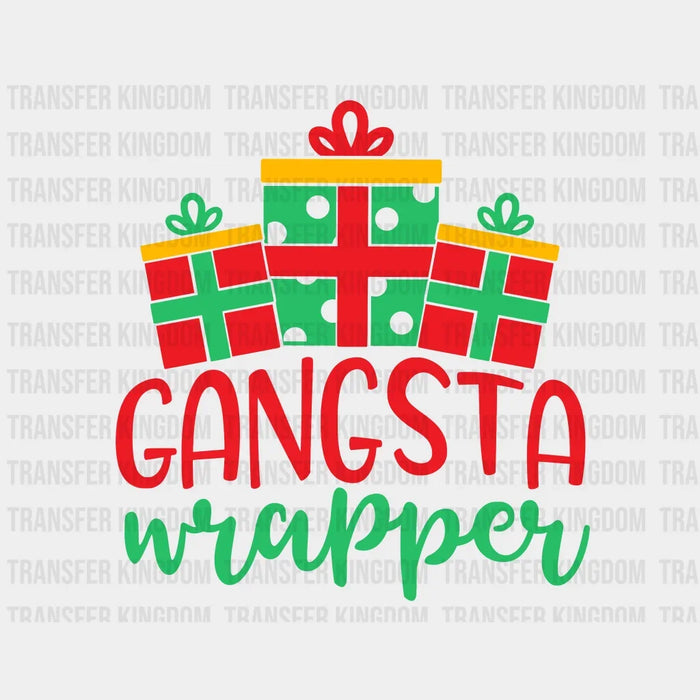 Christmas Gangsta Gift Wrapper Family Design - DTF heat transfer