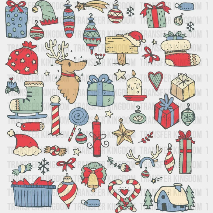 Christmas Gift Candle Snow Design, Christmas Sweater Design - DTF heat transfer