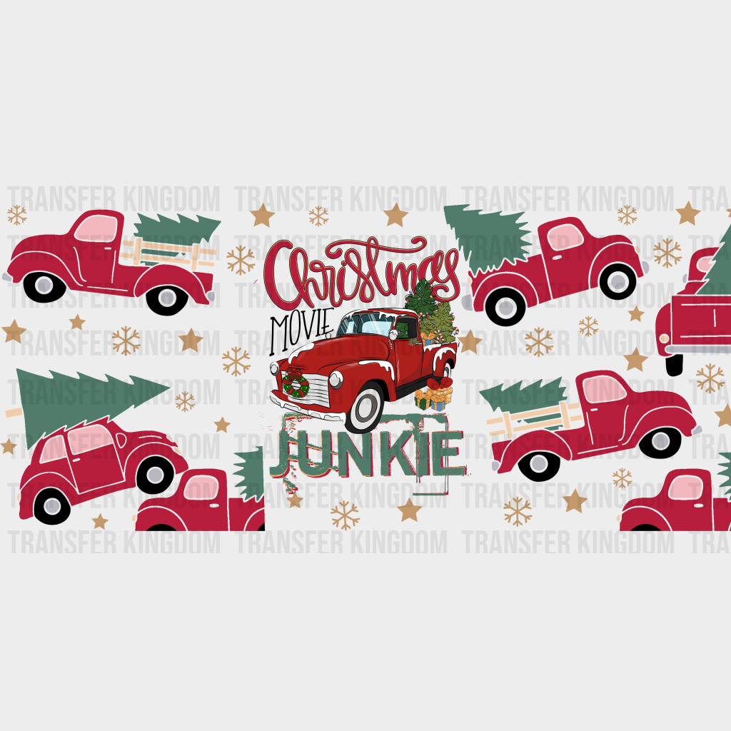 Christmas Movie Junkie - Cup Wrap Uv Sticker Permanent Dtf Decal