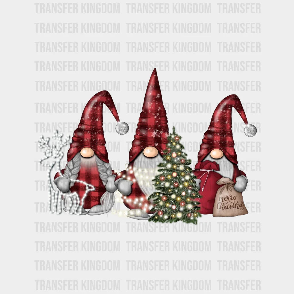 Christmas Plaid Gnomes Design - Dtf Heat Transfer