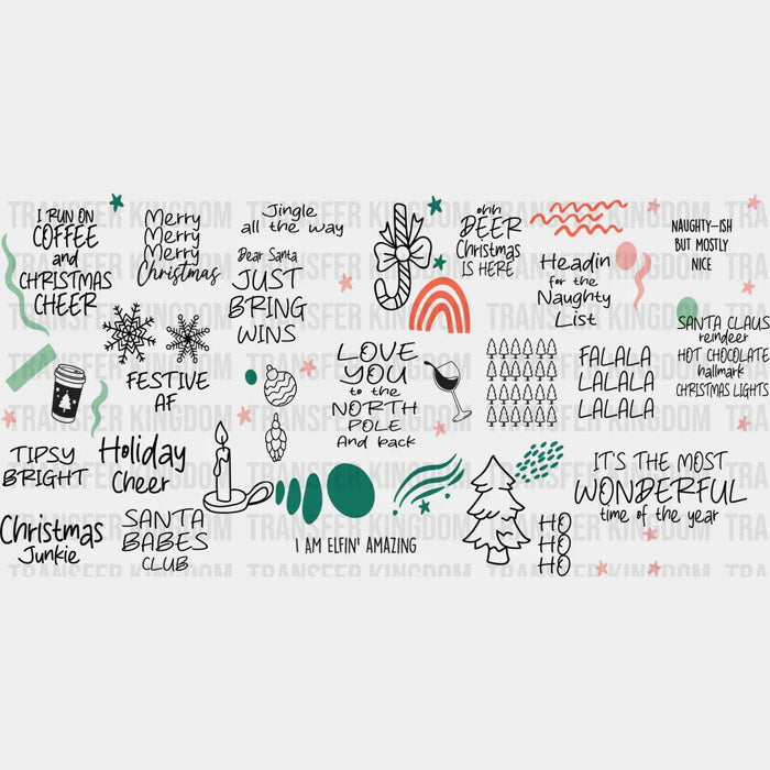 Christmas Quotes Design - Christmas Cup Wrap UV Sticker Permanent UV DTF Decal