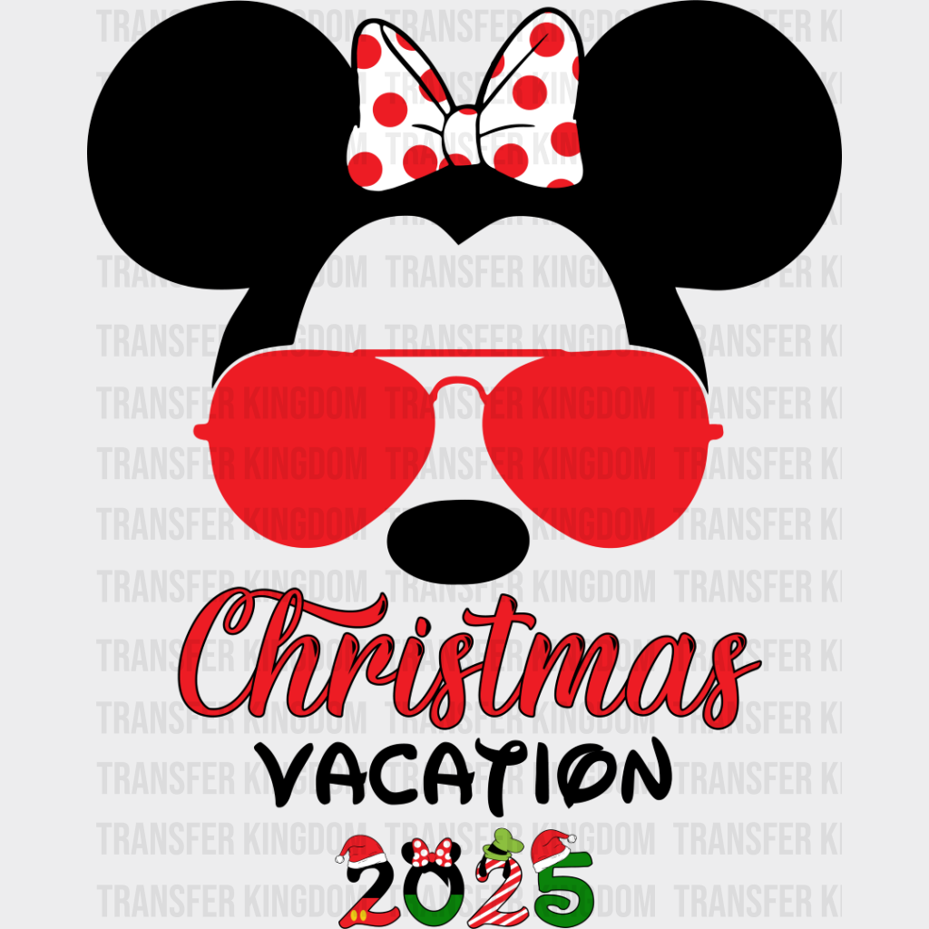 Christmas Vacation 2025 Mickey And Minnie - Disney Iron On Dtf Transfer Unisex S & M (10’’) /