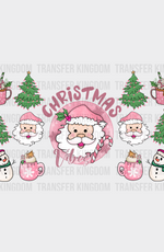 Christmas Vibes Santa Design - Cup Wrap Uv Sticker Permanent Dtf Decal