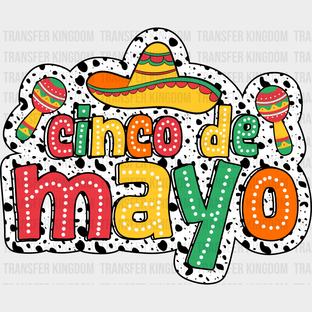 Cinco De Mayo Dalmatian Design- Dtf Heat Transfer