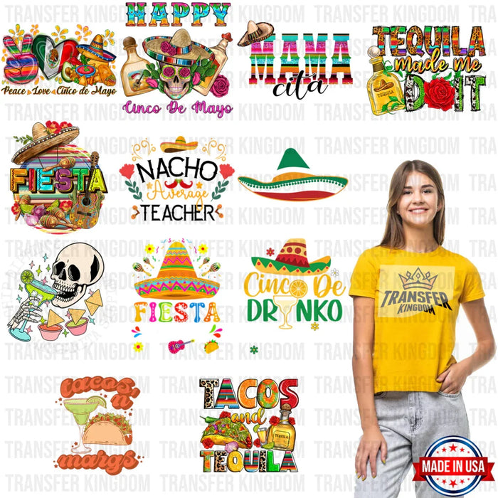 Cinco De Mayo Premade Gang sheet - 12 PCS 10 INCH (Bundle 3)