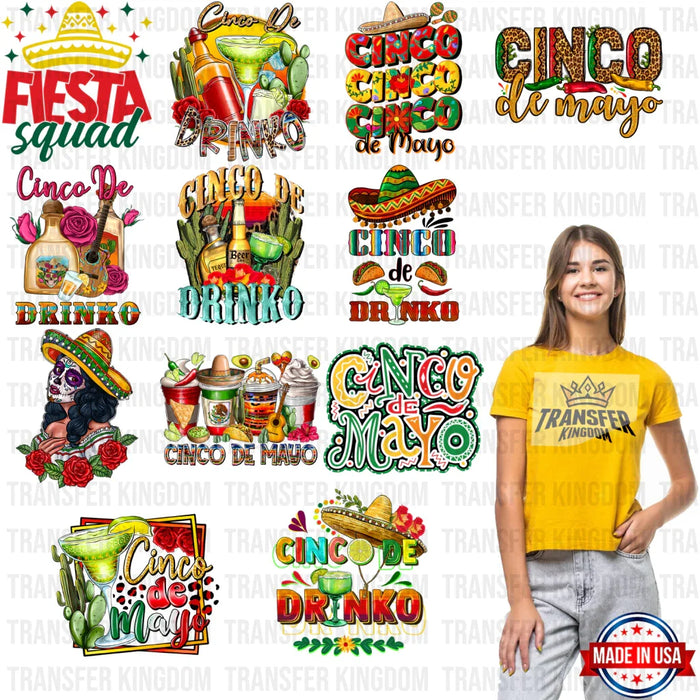 Cinco De Mayo Premade Gang sheet - 12 PCS 10 INCH (Bundle 4)