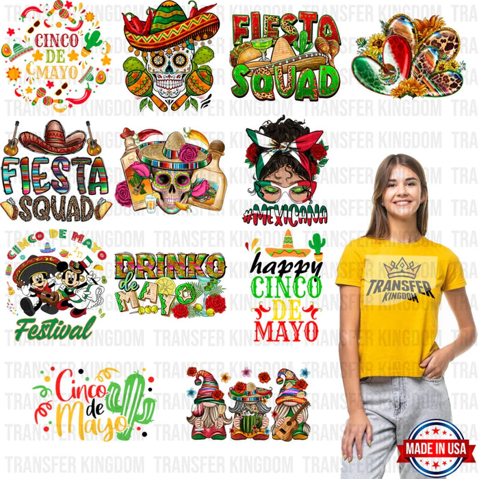 Cinco De Mayo Premade Gang sheet - 12 PCS 10 INCH (Bundle 5)