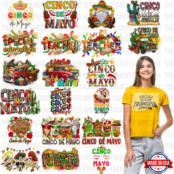 Cinco De Mayo Premade Gang sheet - 20 PCS 10 INCH (Bundle 1)