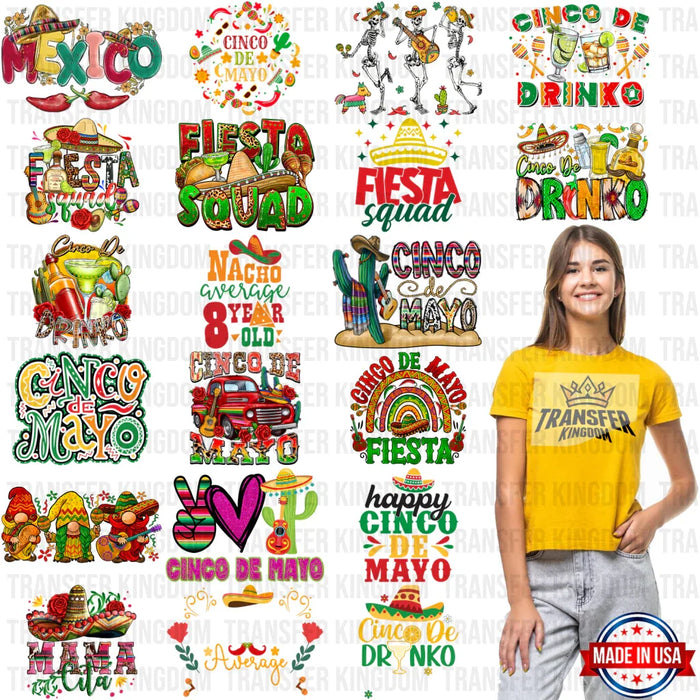 Cinco De Mayo Premade Gang sheet - 20 PCS 10 INCH (Bundle 2)