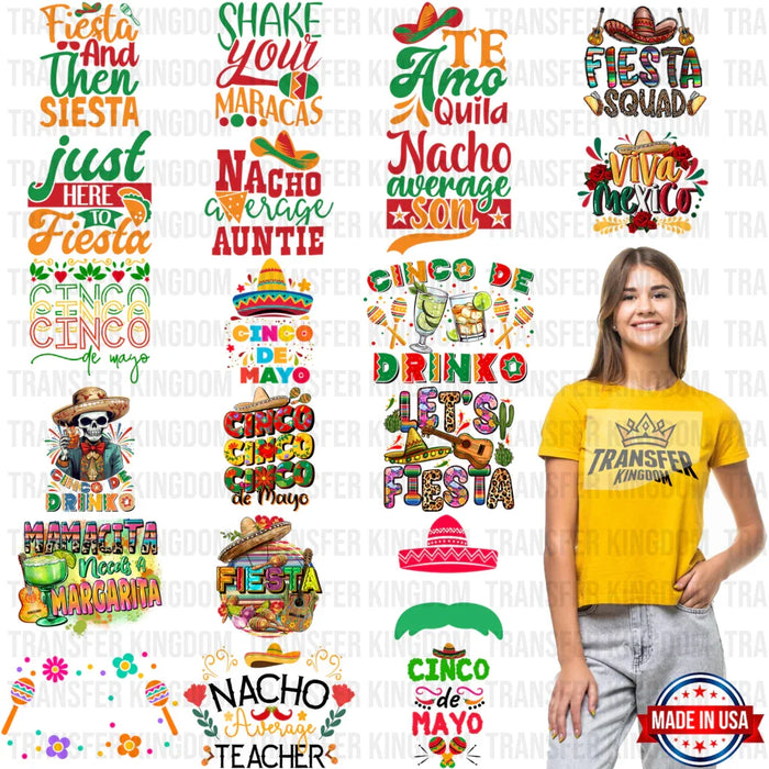Cinco De Mayo Premade Gang sheet - 20 PCS 10 INCH (Bundle 3)