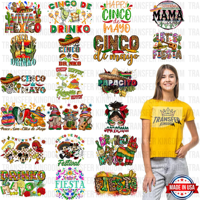 Cinco De Mayo Premade Gang sheet - 20 PCS 10 INCH (Bundle 4)