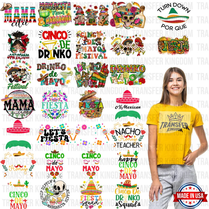 Cinco De Mayo Premade Gang sheet - 30 PCS 10 INCH (Bundle 1)